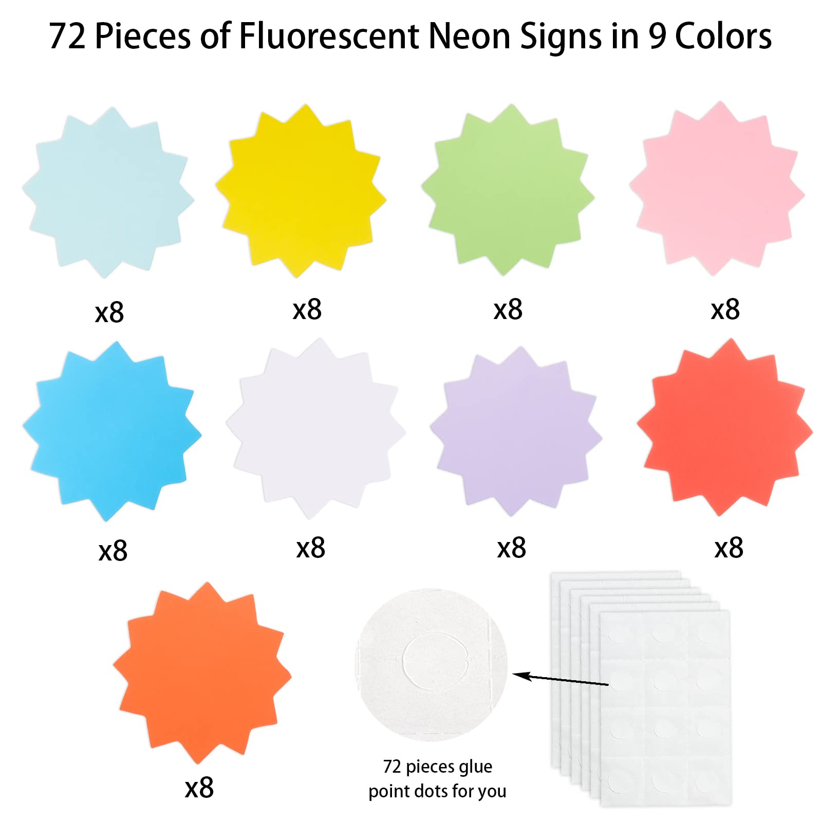 360 Pcs Starburst Paper Cutouts - 12 Colors, 4x4 Inch Blank Signs For Bulletin Boards & Crafts