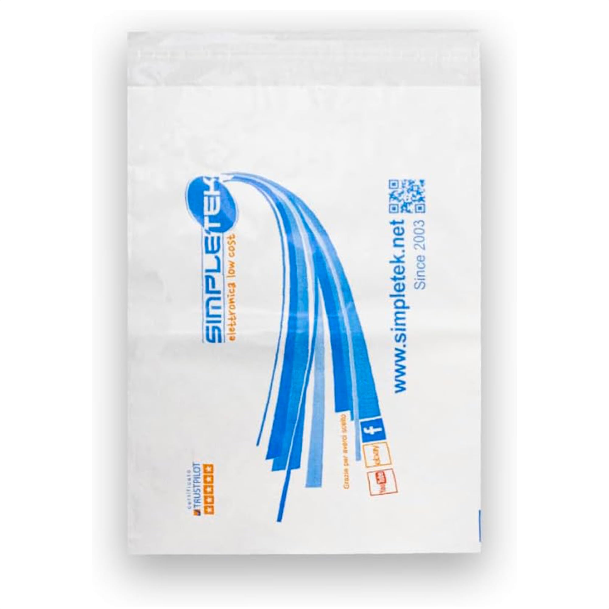 Simpletek - Shopper Bag Con Chiusura Adesiva Plastica 530 x 345 mm | Confezione da 1000 Pezzi | Plastica Ultraresistente Ottime per spedizione