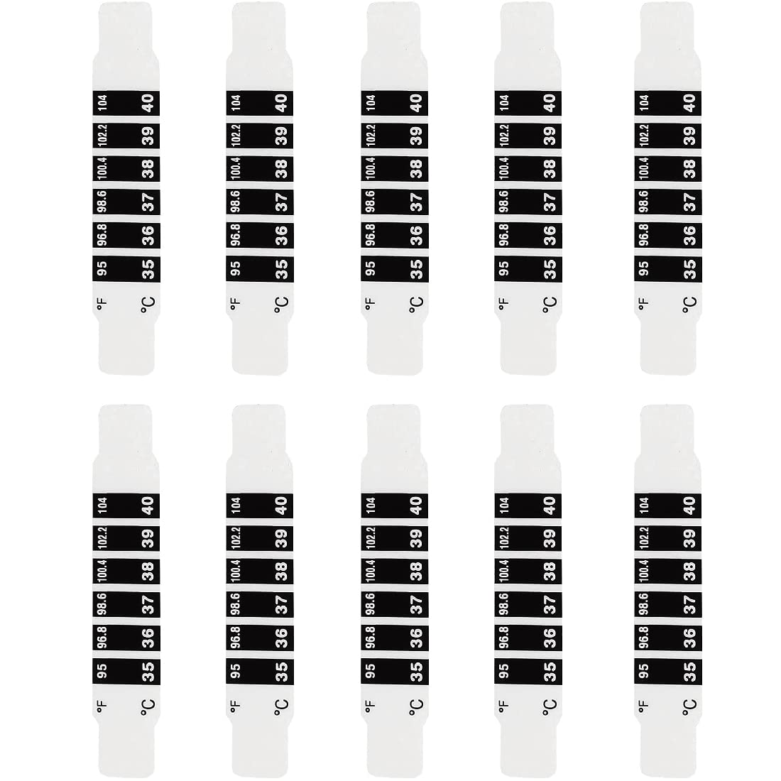 40 Stück Thermometer Streifen 10-40°C - Aufklebbare Temperatur Anzeige Für Aquarien