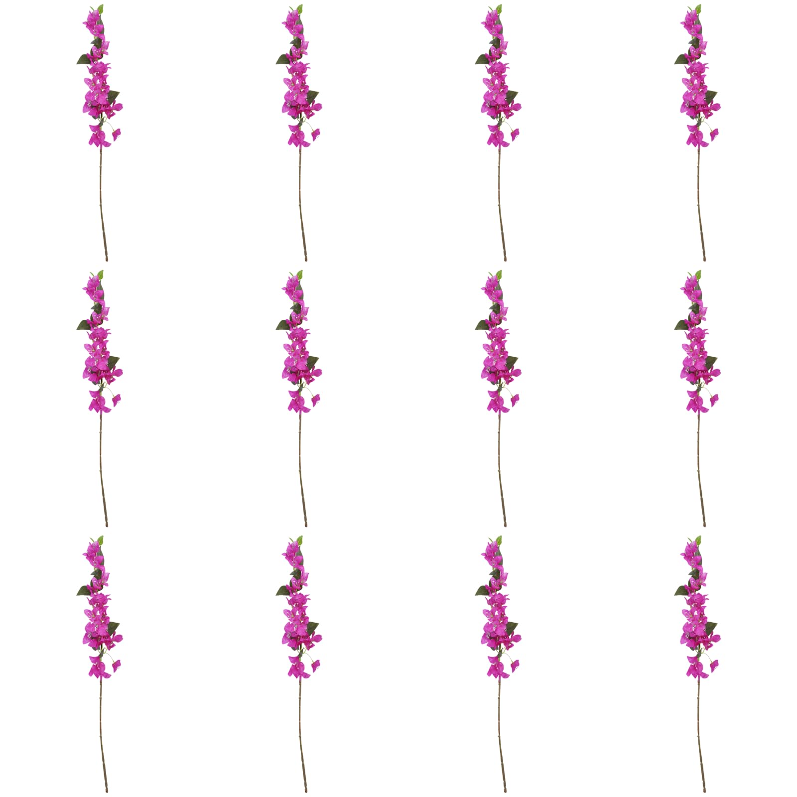 12 STK. 80 cm Bougainvillea-Kunstblumen, Seidenzweige mit grünen Blättern, realistische lila Hänge­ranken für Hochzeitsdeko, Heim, Garten, Hintergrundwand und Raumdeko