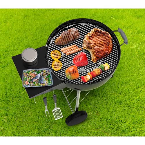 onlyfire BBQ Beistelltisch, Grilltischablage, Seitentisch für Weber 57 cm Kugelgrill & Master-Touch Holzkohlegrill, Grill Zubehör für Weber Kettle 57cm
