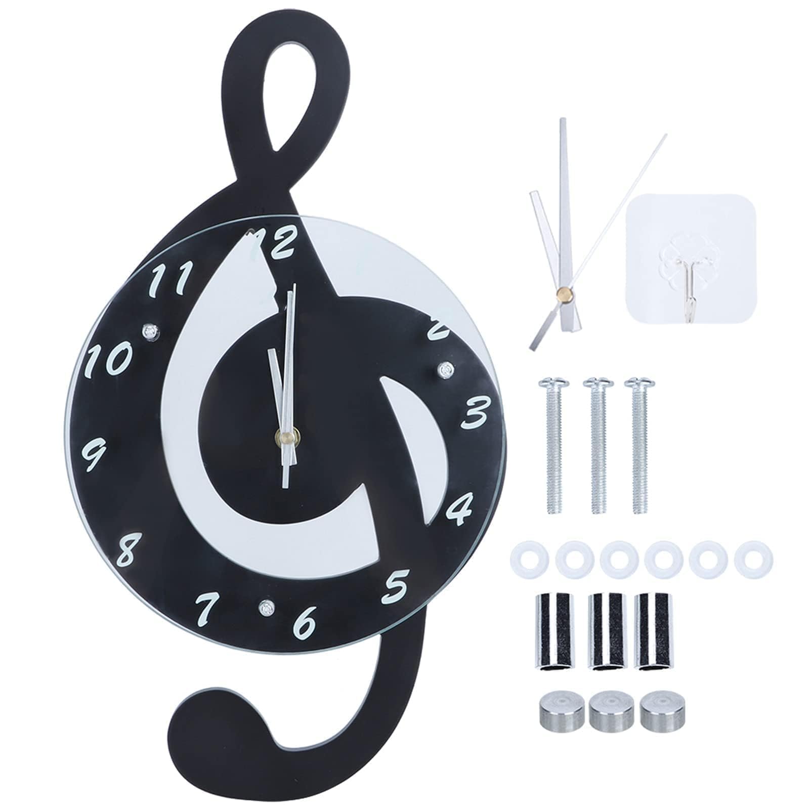 Horloge Murale Électronique Note Musique Innovante, Horloge à Quartz Silencieuse, Décoration de Maison