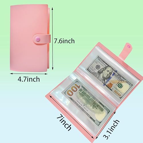 Miniatura 3 de Fundas transparentes para moneda de 50 páginas, libro carpeta para colección de papel moneda mundial, soportes portátiles para efectivo, soportes