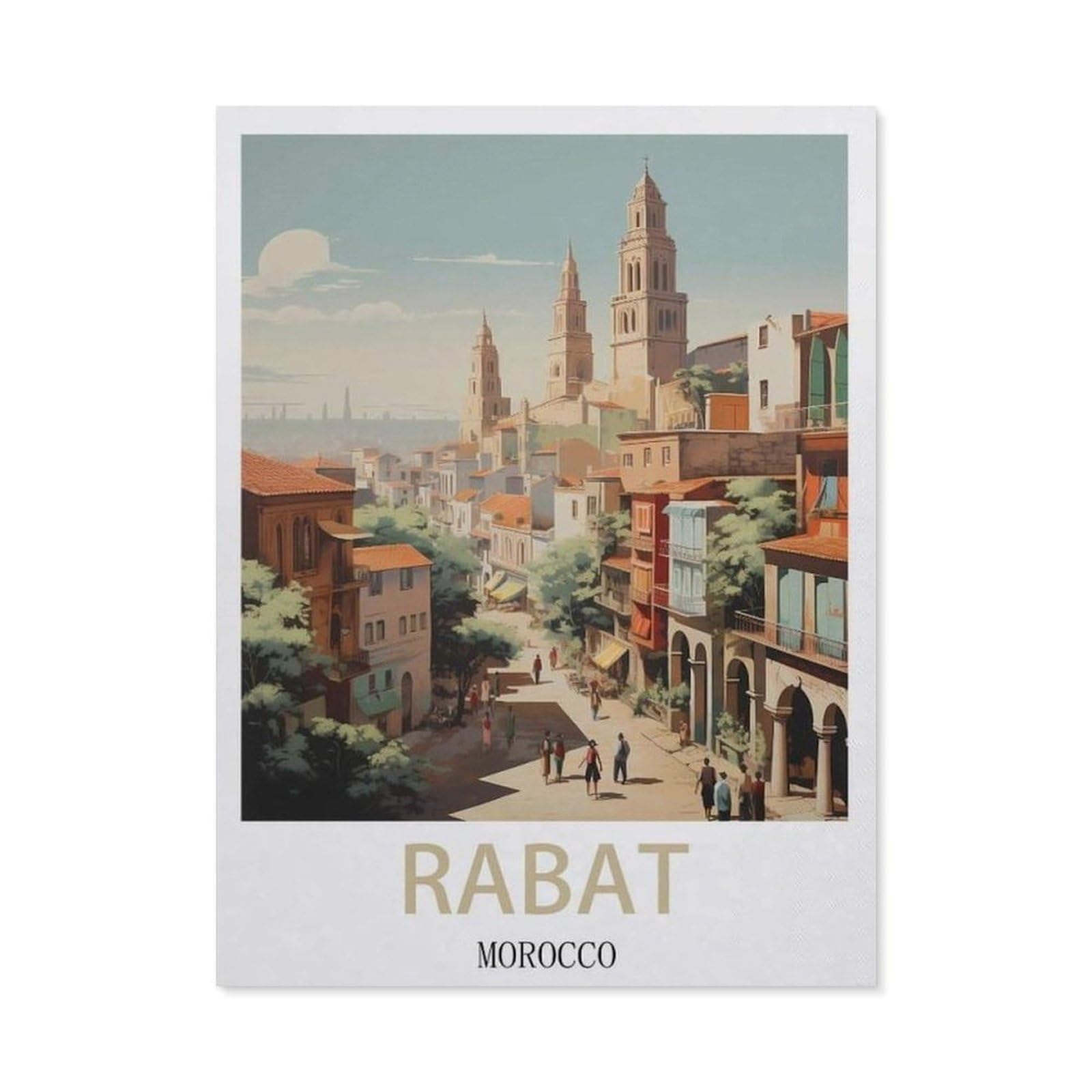 Metal Sign Tin Sign，Rabat Morocco(15x30cm）