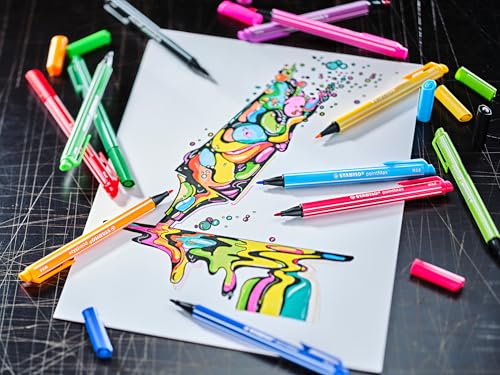 Image of STABILO Nylon Tip Writing Pen pointMax ARTY card wallet of 42 Mixed Colors