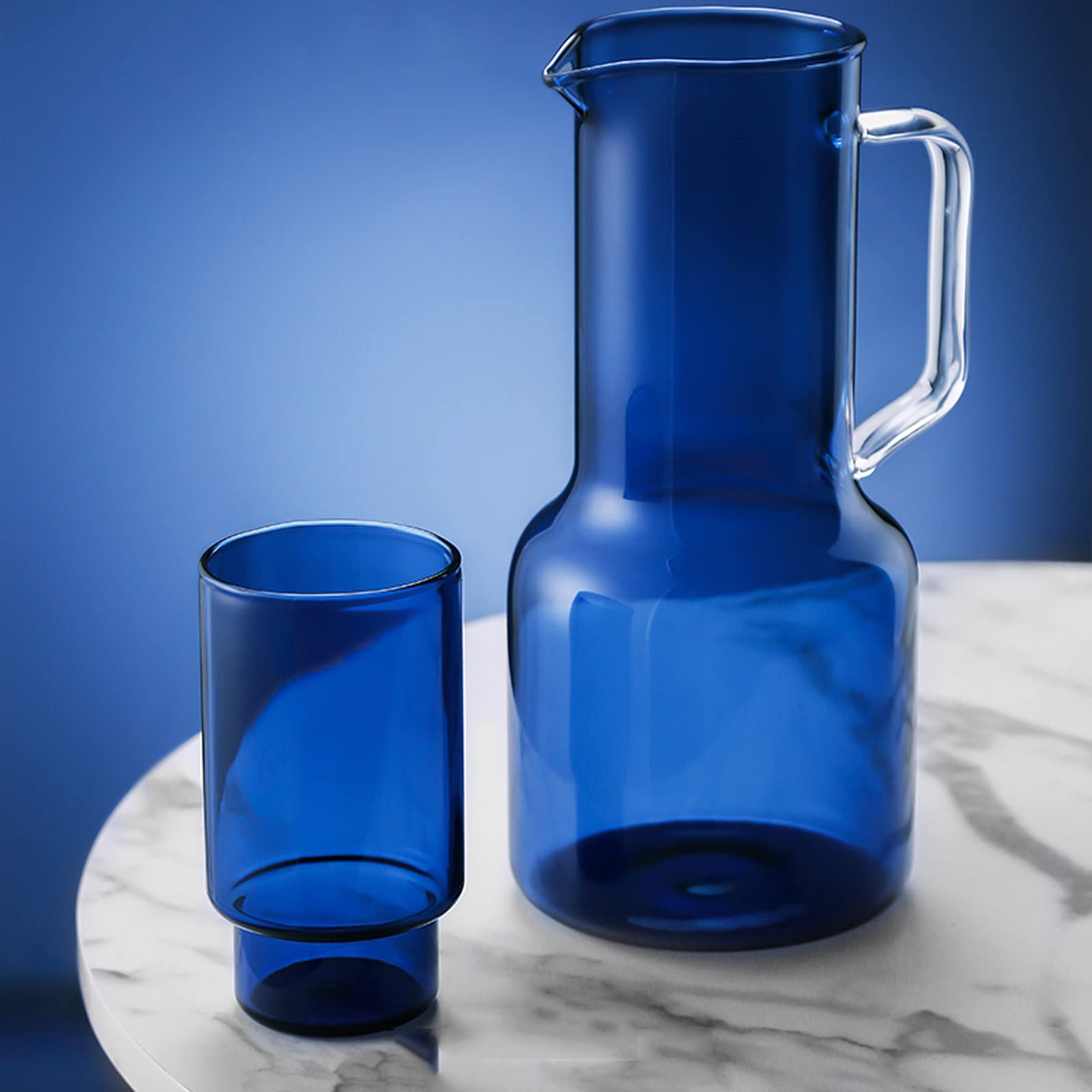 Jarra Agua Fria Jarra de vidrio multicolor con asa anti-escaldia creativa resistente al calor jarra de agua tetera de gran capacidad para el hogar, oficina, restaurante Jarra Agua Detox Frutas
