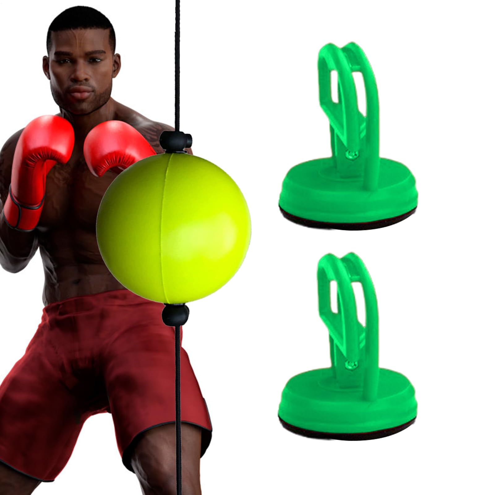 Palla riflessa di boxe | Palla da pugni a doppia estremità | Baso da punzonatura a doppia estremità di aspirazione base | Attrezzatura di addestramento ideale per la pratica della velocità, il coordin