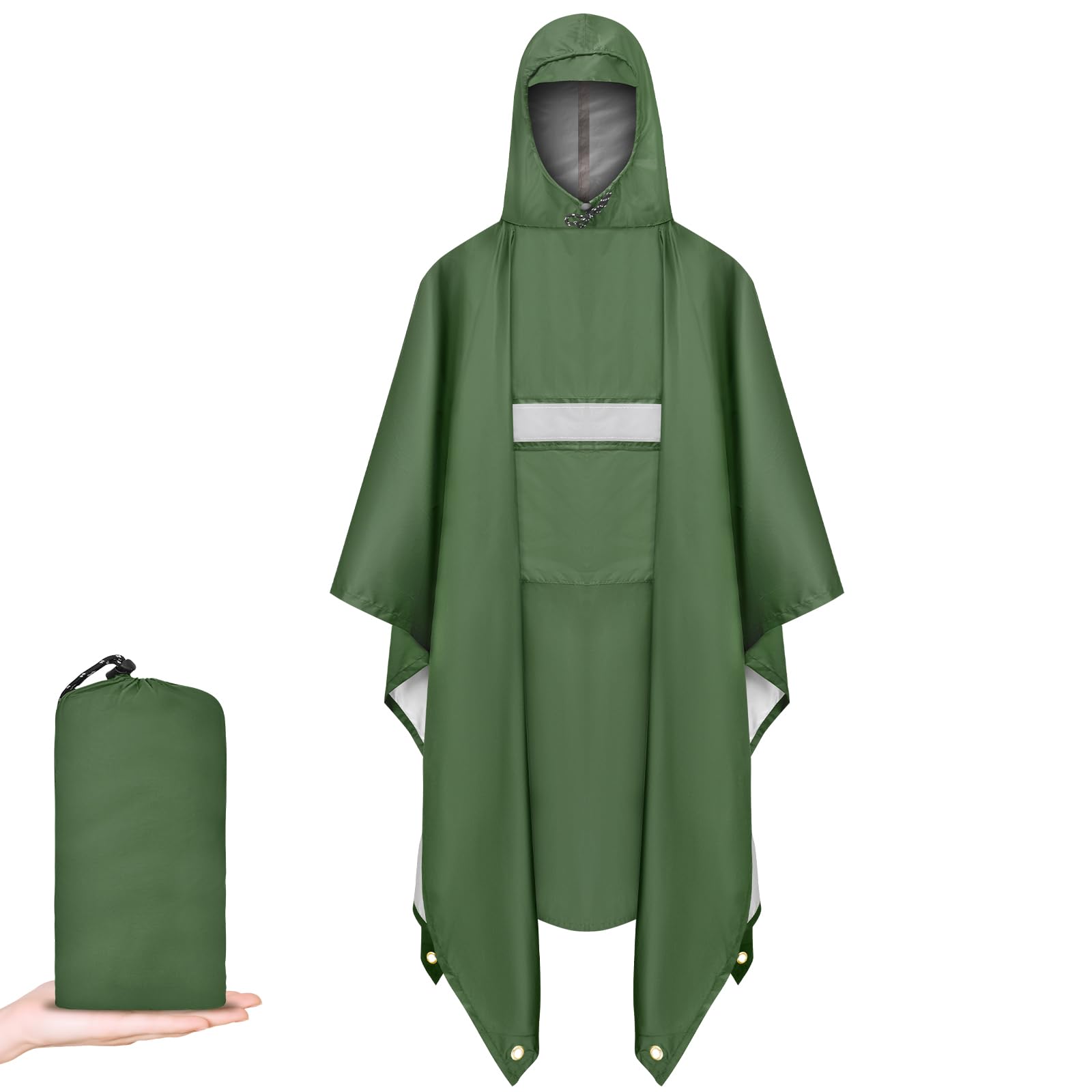 Vicloon Regenponcho, Unisex Regenjacken Regencape, Regen Poncho Jacke Mantel für Erwachsene mit Kapuze, Wasserdicht, Wiederverwendbar Regenmantel, für Wandern Radfahren Camping