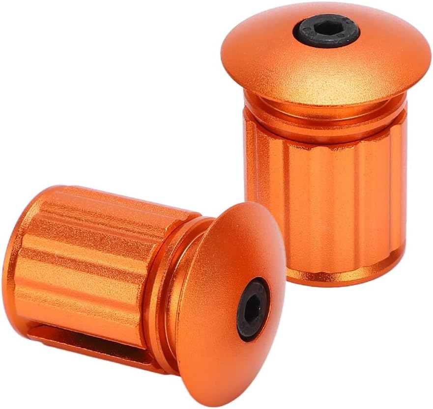 ‌1-Pair Aluminum Alloy Bike Handlebar End Plugs Expansion Lock Caps for Mountain/Road/Folding Bikes 18-20mm Fit