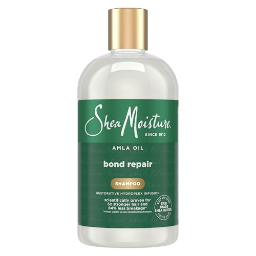 Image of SheaMoisture Bond Repair Shampoo Amla Oil Deeply Cleanses and Removes Build Up to Repair Hair Bonds with Hydroplex Technology and Amla Oil with Restorative HydroPlex Infusion 13fl oz