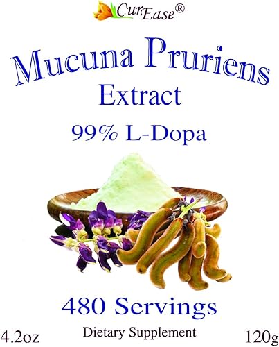 Miniatura 4 de l-dopa Polvo - 99% extracto de mucosa pruriens - Frijol de terciopelo natural - 2.4 onzas - 240 porciones