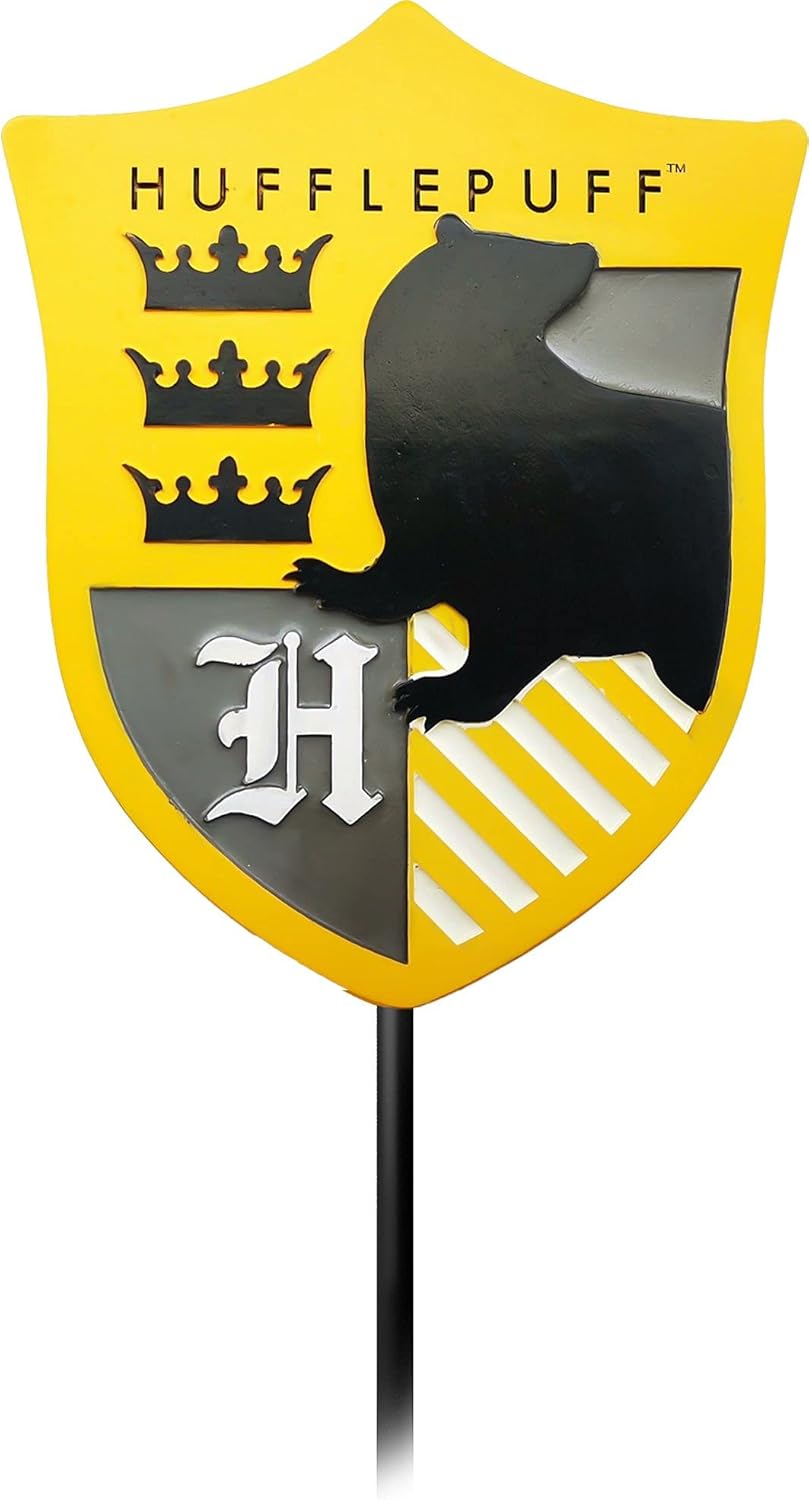 Spoontiques Hufflepuff Harry Potter Garden Stake - Decorative Stake for Patio Home Lawn and Yard - Halloween and Fall Décor, 28" High