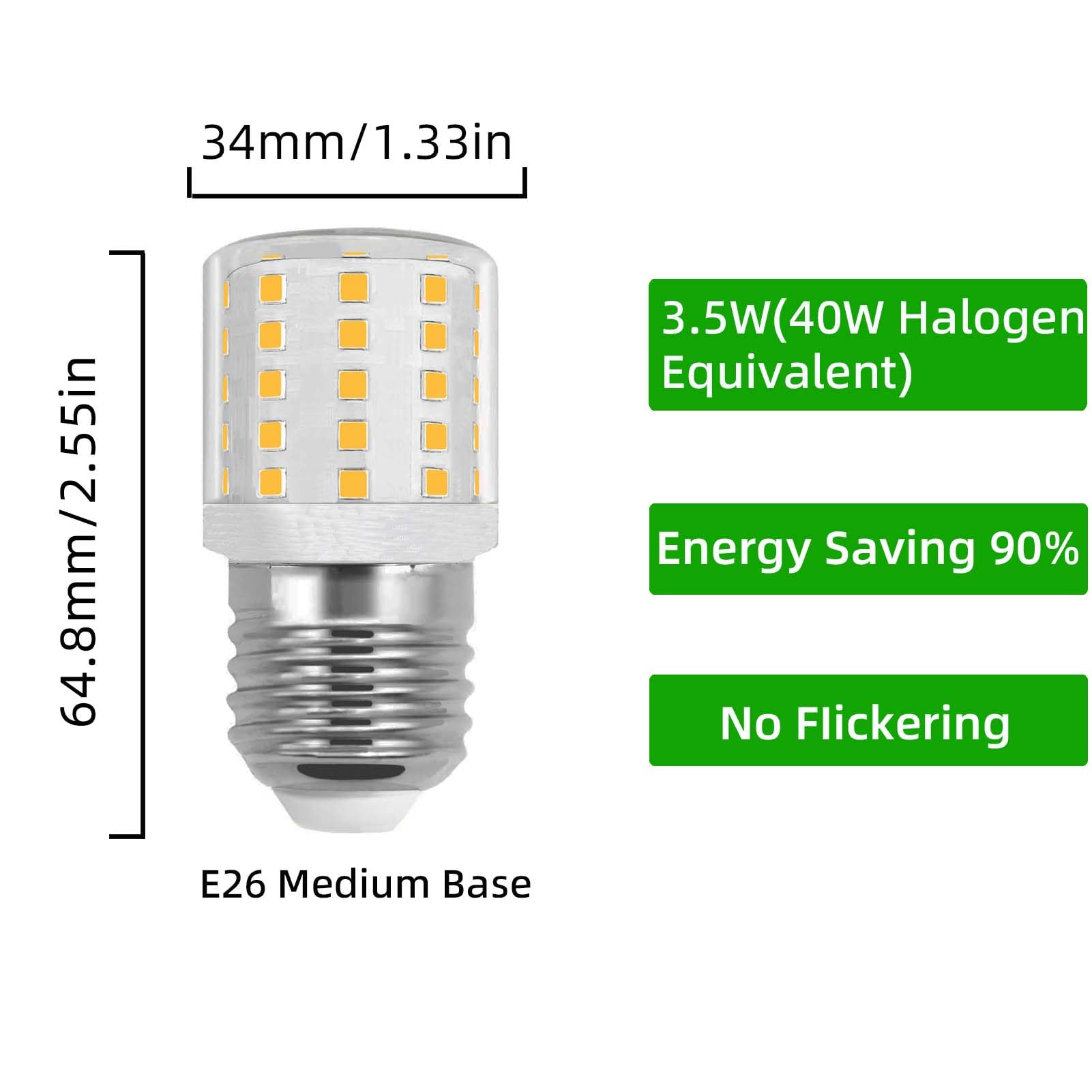 OPXELUYO LED KEI D34L Refrigerator AC 100-265v 3.5w E26 40w