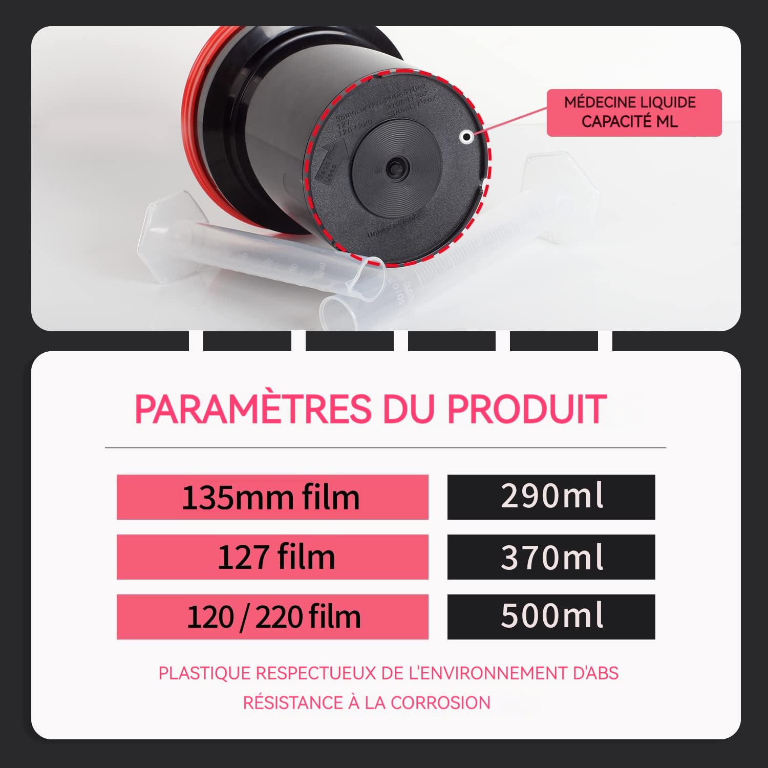 eTone Réservoir de développement de Film Universel 2 bobines pour Le Traitement de l'équipement de Traitement de Film de caméra de Film 120 135