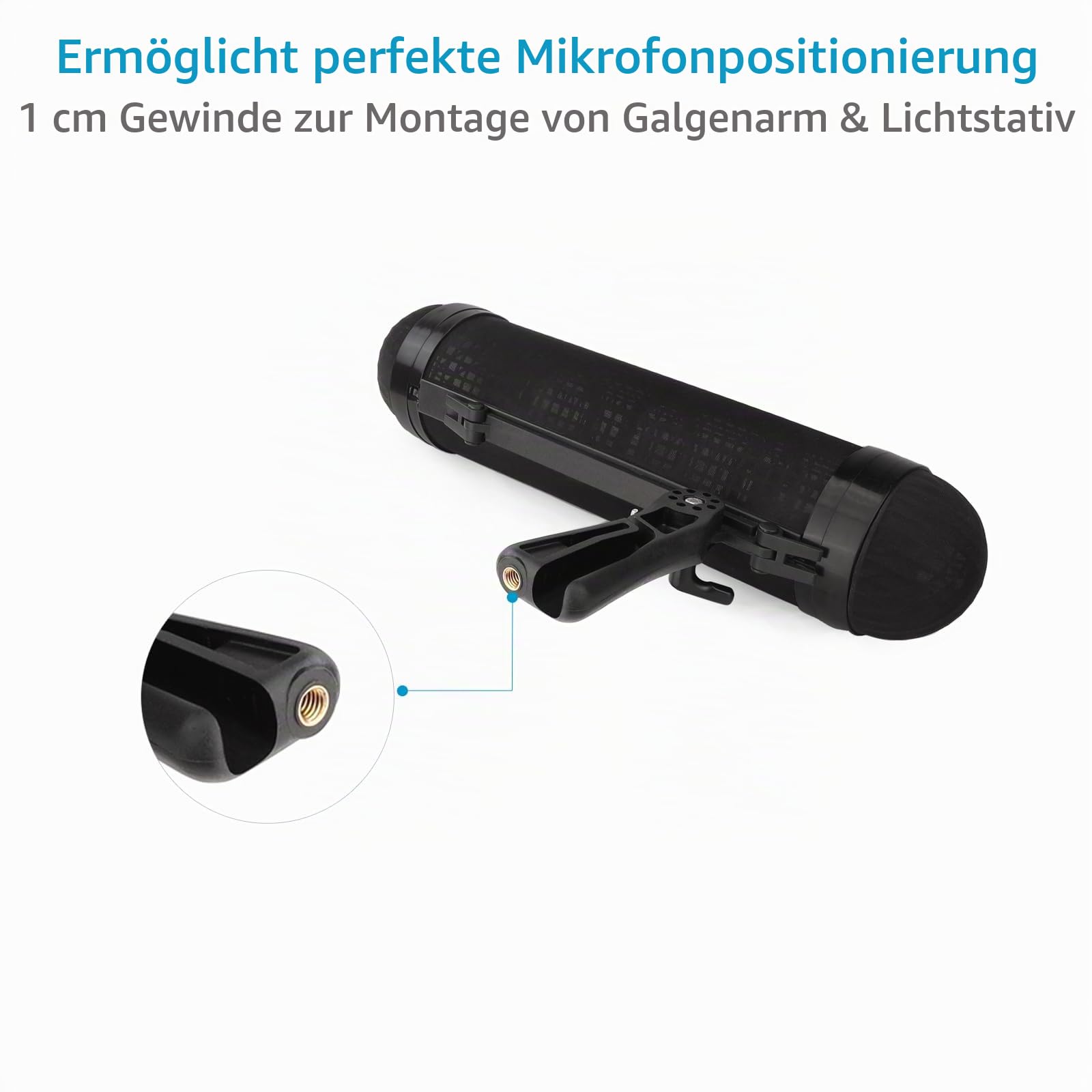 PROAIM BMP40 R Blimp Mikrofon-Windschutz für professionelle Aufnahmen | 40 cm Blimp mit Stoßhalterung, Windjammer-Abdeckung und Pistolengriff für klare Audio- und Windgeräuschreduzierung.