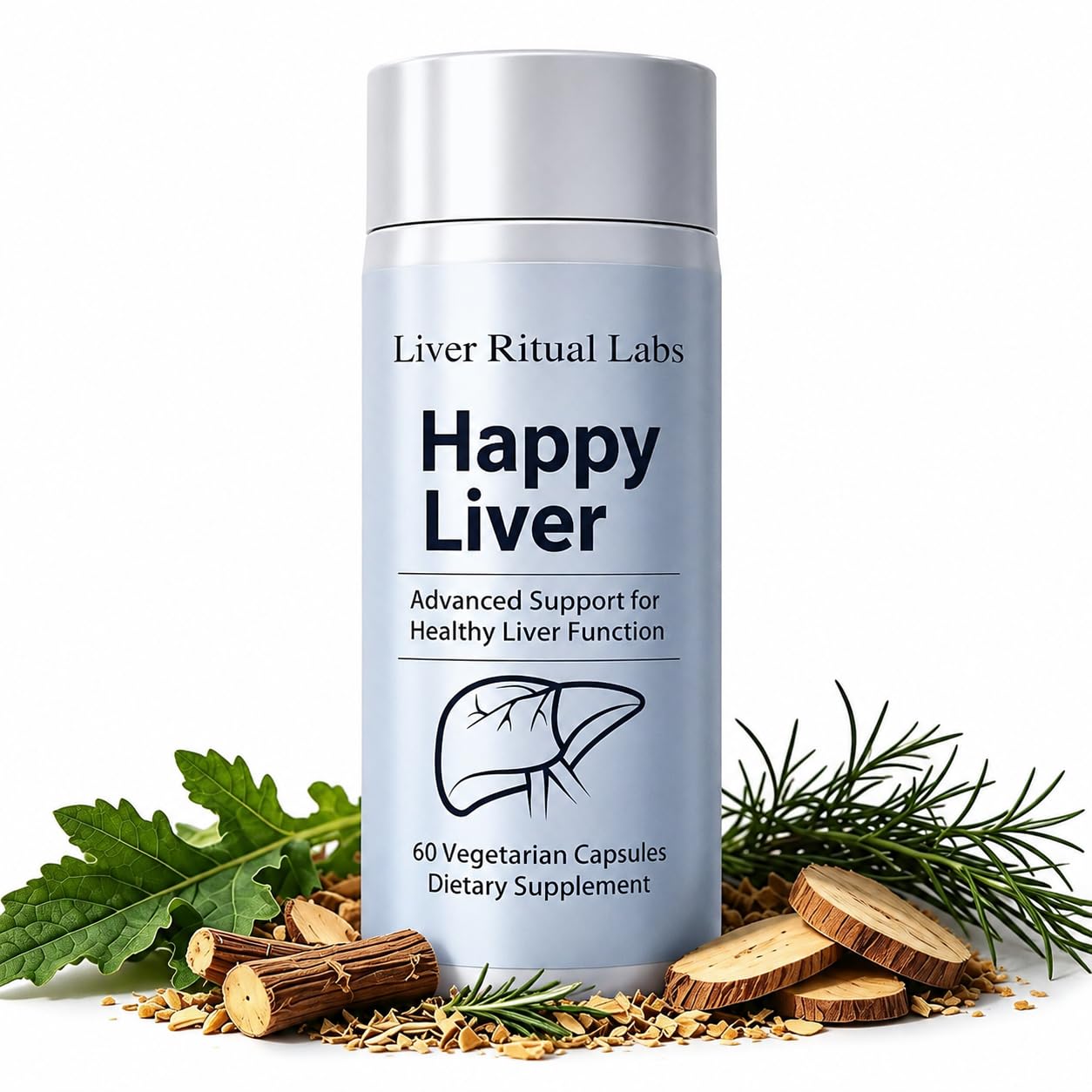 Liver Ritual Labs，Happy Liver Health Support ， Gluten Free, 60 Capsules