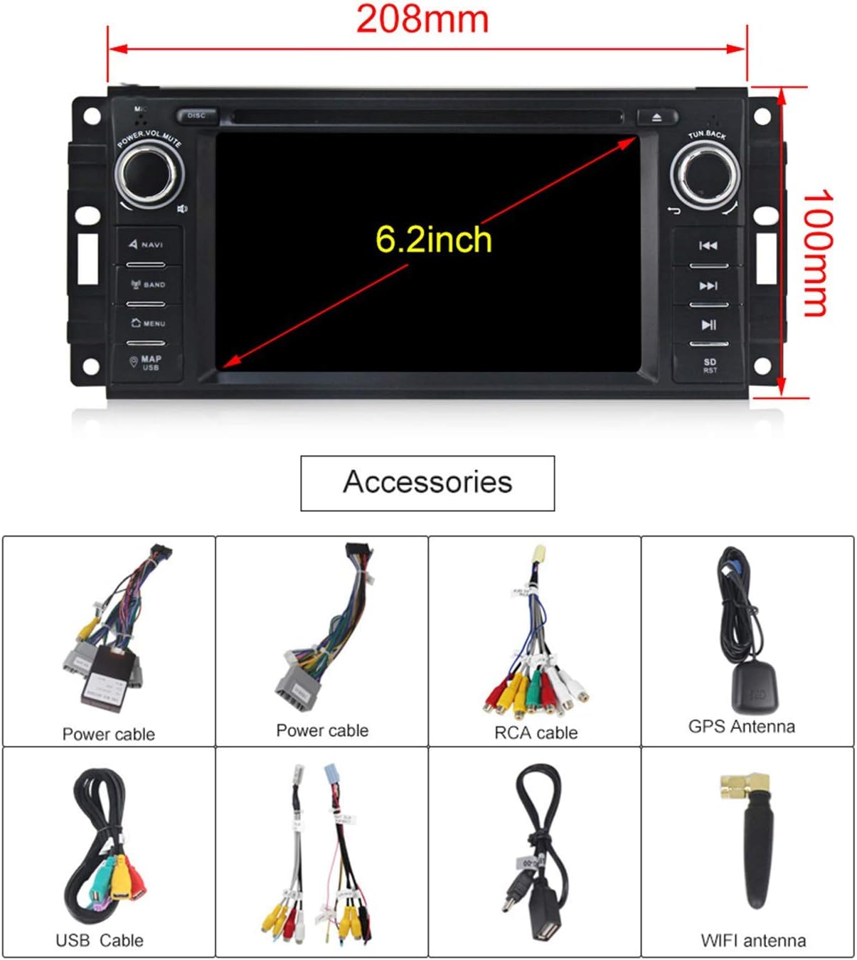 Bеѕt Dеаl Prоduсt Android 10.0 Car Stereo CD DVD Player in Dash Car Radio Multimedia Player Navigation System with 6.2 inch LCD BT WiFi GPS for Jeep Wrangler Dodge Chrysler
