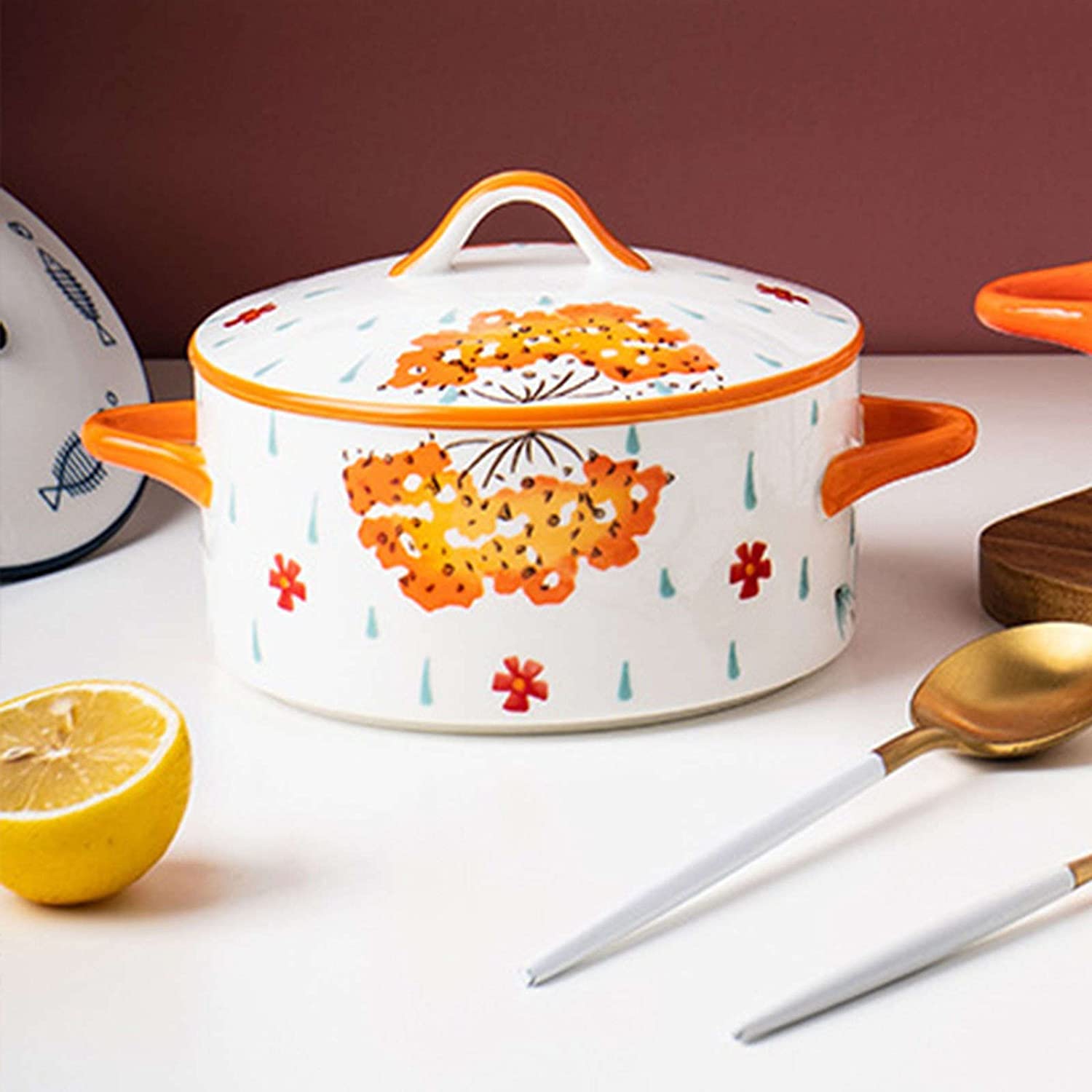 Bols à soupe en céramique, bols à tasse for petit-déjeuner, bol à nouilles, bol à soupe à l'oignon avec couvercle et poignée, bol à ramen en céramique avec couvercle, bol à petit-déjeuner coloré, bol