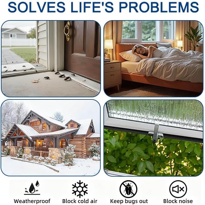 118" Wedge-Shape Weather Stripping Door Seal Strip, Soundproofing Frame Winter Insulation Tape, Noise Cancelling Window Inserts, Draft Stopper, Door Gap Filler for Exterior Front Door