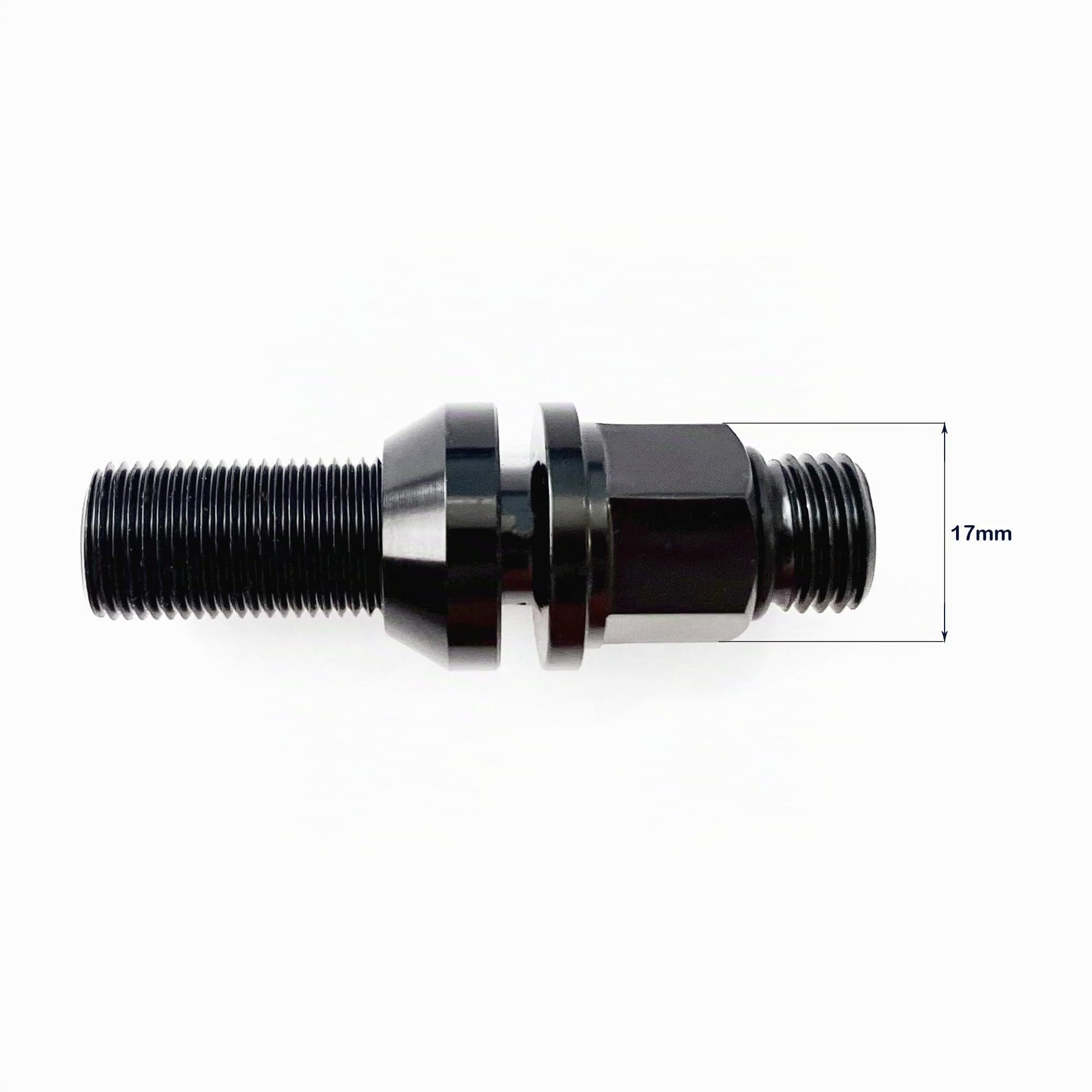 OMP SPEED Set 20 Bulloni Ruota Neri con Chiave Filettata M12X1.5 Metrica 17-19 Lunga 28MM con Protezione in Alluminio Nero 7075 + DIN 12.9