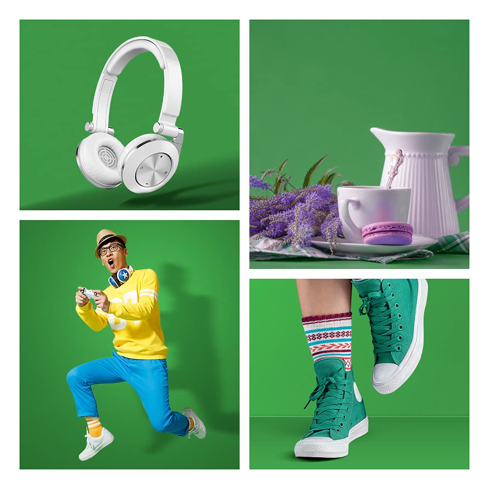 UTEBIT Green Screen 7x10FT/2x3M with 4 Backdrop Clips Portable Green Screen Background Washable