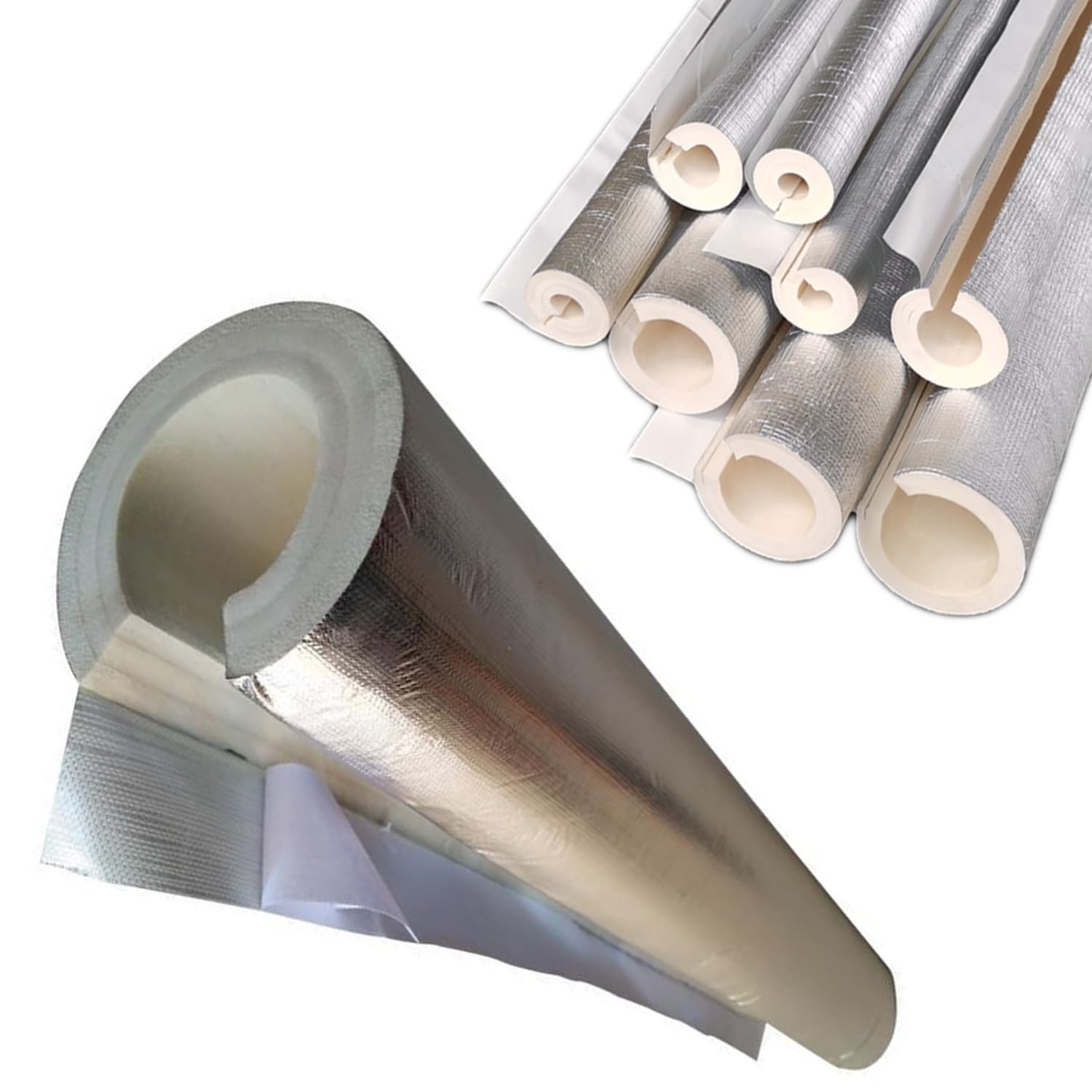Outdoor Antifreeze Insulation Pipe, Foam Insulation Lagging 30 mm Thick Freeze Protection Foam Tubing, 100 cm Length Self Seal Pipe Insulation, Waterproof Foam Hose for Air Conditioner(89mm*30mm*100mm