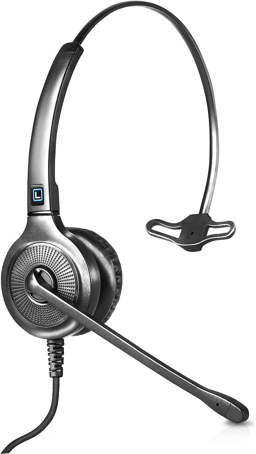LH240 Corded Office Phone Headset for Landline Phone Compatible with Avaya, Shoretel, Cisco, Mitel, Polycom