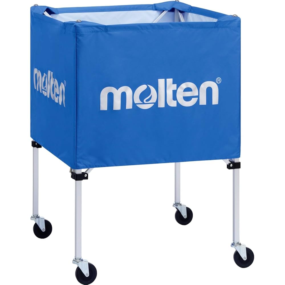 美品 molten ボールカゴ キャスター付き 折りたたみ式 収納バッグ付き molten モルテン 折りたたみ式ボールカゴ 平型 背高 103cm