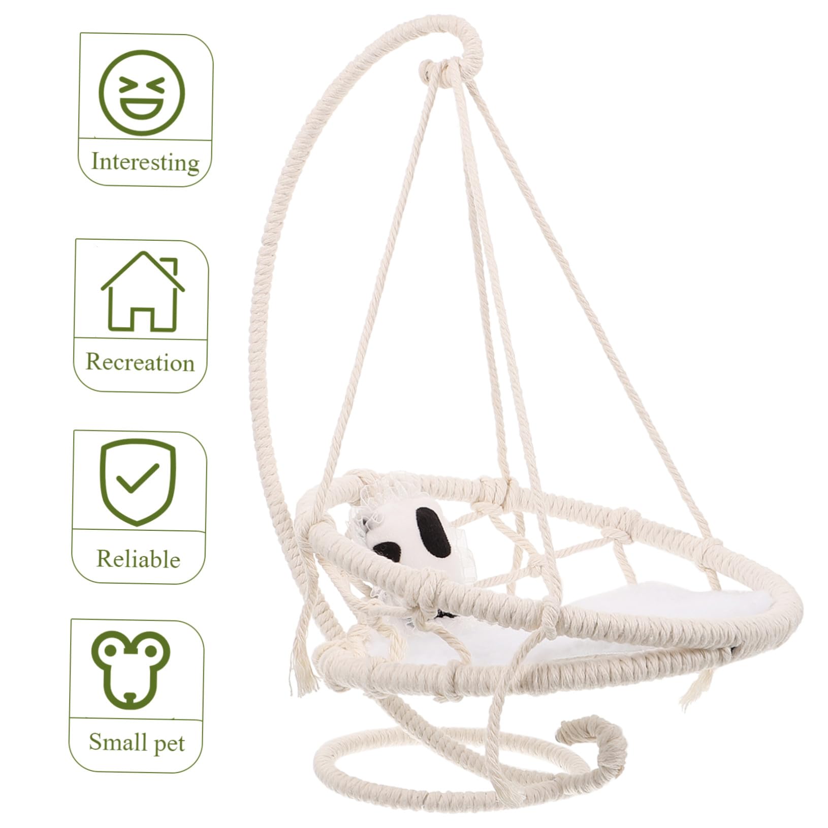 Kleintier Hängematte Schlafnest aus Baumwollseil Beige für Hamster