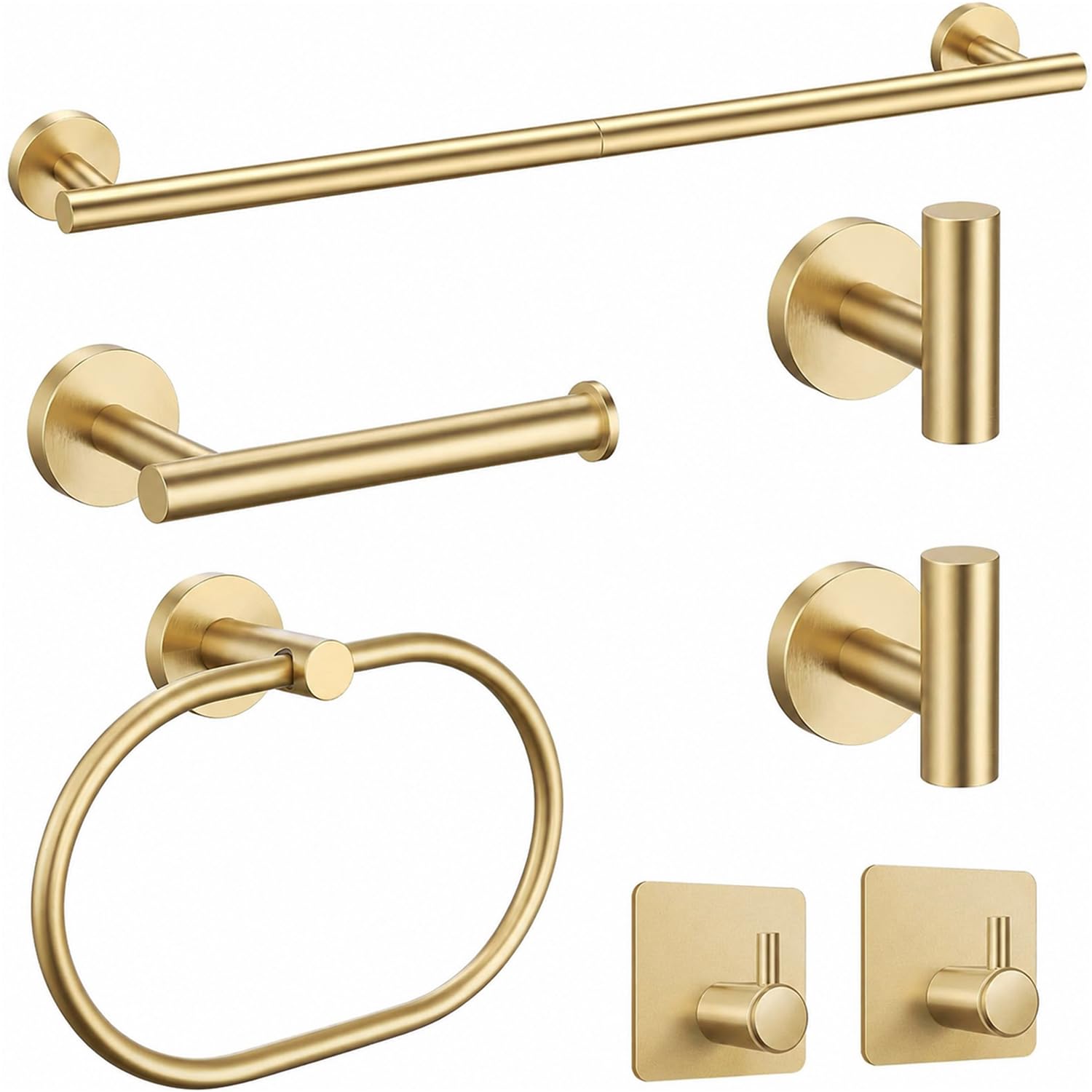 Brushed Gold Bathroom Accessories Set, 7 Pieces Gold Towel Bar Bathroom Hardware Set, 31.5 Inch Towel Racks for Bathroom, SUS304 Stainless Steel Bathroom Towel Holder Toilet Paper Holder Wall Mounted — Amazon image 15