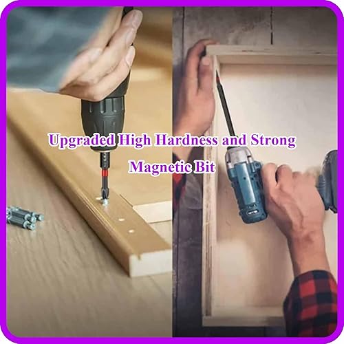 Miniatura 5 de Aneedtools - Puntas antideslizantes y a prueba de golpes D1 con puntas de destornillador Phillips, alta dureza mejorada y fuerte broca magnética,