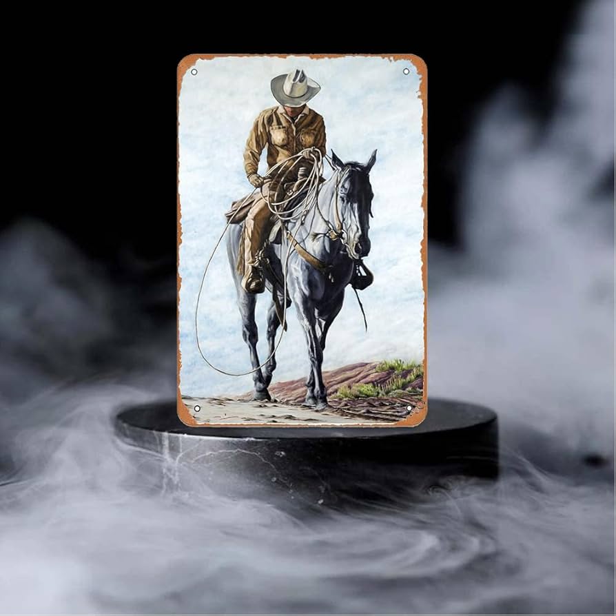 ビンテージ カウボーイ 鉄製 看板 ディスプレイ Cowboy FUNNY公式ストア メタルサインボード ROCKMOUNT COWBOY 看板 USA
