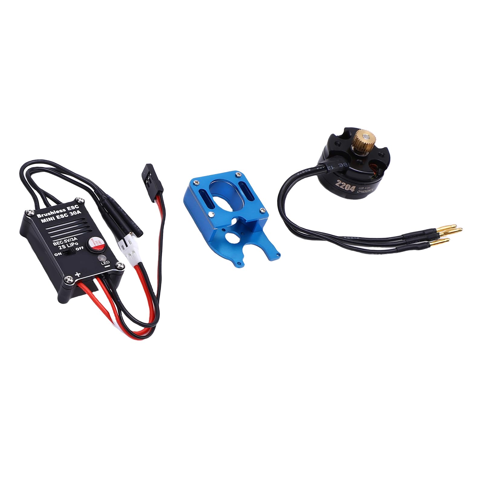 BRRNOO Zestaw RC Motor ESC Kompatybilny z SCX24 1 24, 30A Bezszczotkowy