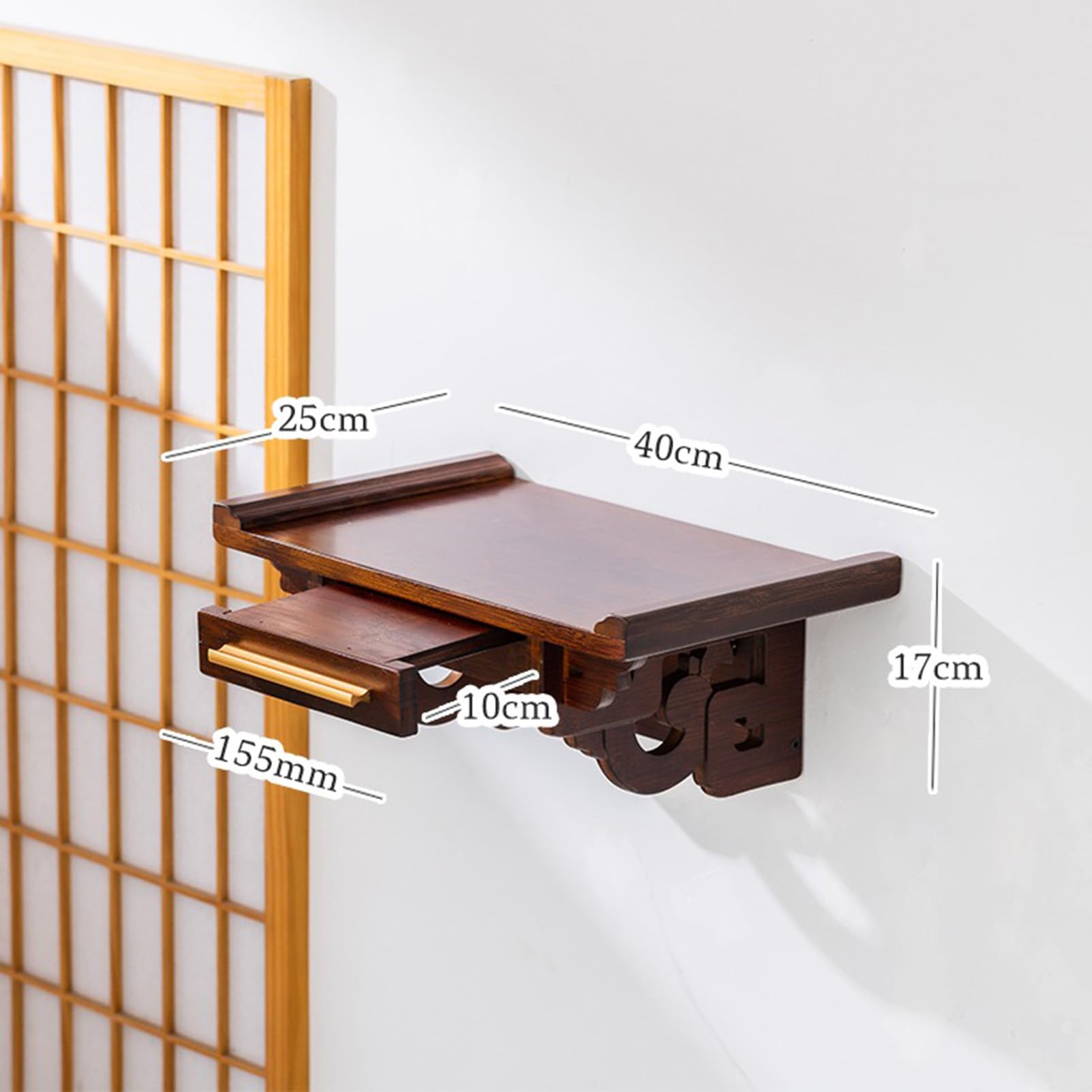 Estante de madera para pared para estatuas de Buda, mesa de altar Fengshui con montaje seguro para meditación en casa y rituales Pooja