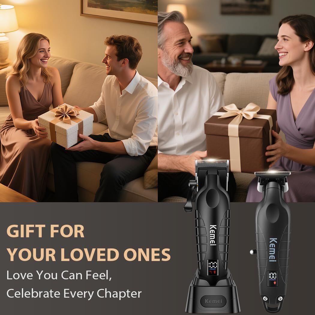 KEMEI 2293 2290D Cordless Hair Clippers for Men Professional,Hair Trimmer,Mens Barber Clippers and Trimmers Set,Electric Hair Cutting Kit,Clipper for Barbers,Rechargeable Haircut Tools,Black