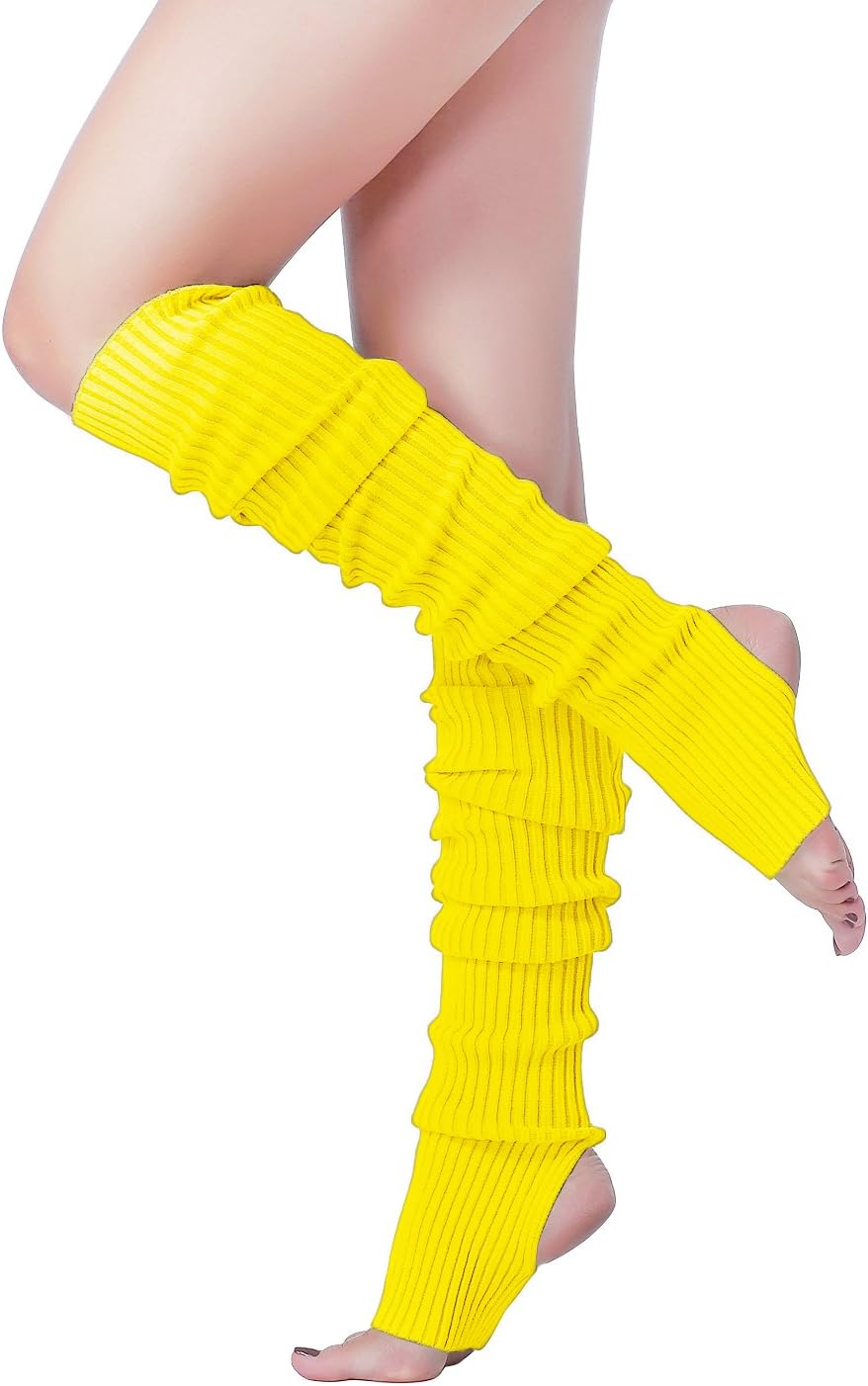 v28 Long Leg Warmer, Women's Men 80s Party Ribbed Knit Dance