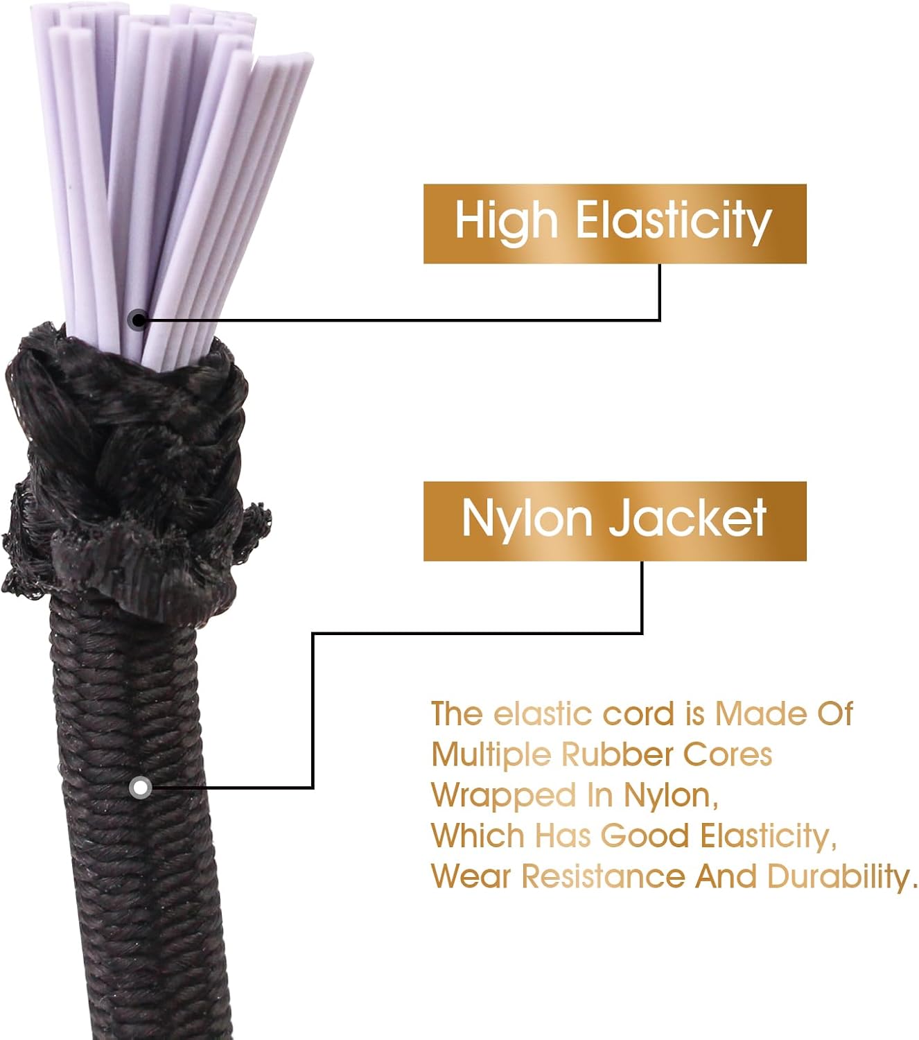 3/16 Inch Black Bungee Cord Roll, 100 Feet Heavy Duty Elastic Shock Cord Nylon Stretch String Kayak Bungee Rope for Luggage, Camping, Kayak, Tent Pole, Tie Downs (Black, 3/16 inch x 100 ft)