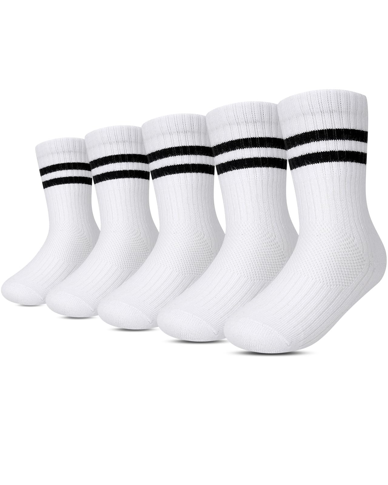 Kyopp Socken Kinder Jungen und Mädchen Knöchelsocken Atmungsaktiv Sneaker Gestreift Crew Socks