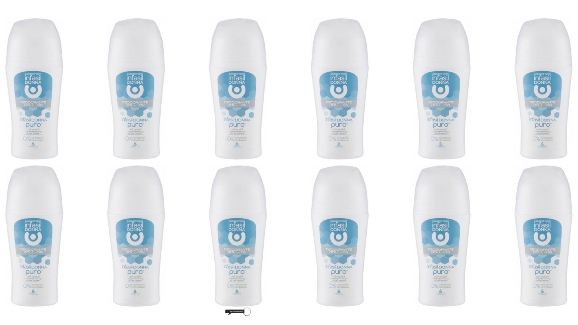 12x Infasil Deo Roll-On Donna Puro 50 ml – Deodorant Roll-On für Damen, Lang anhaltender Schutz, Frisches Hautgefühl,+Italy Shop Service Kostenloser Schlüsselanhänger