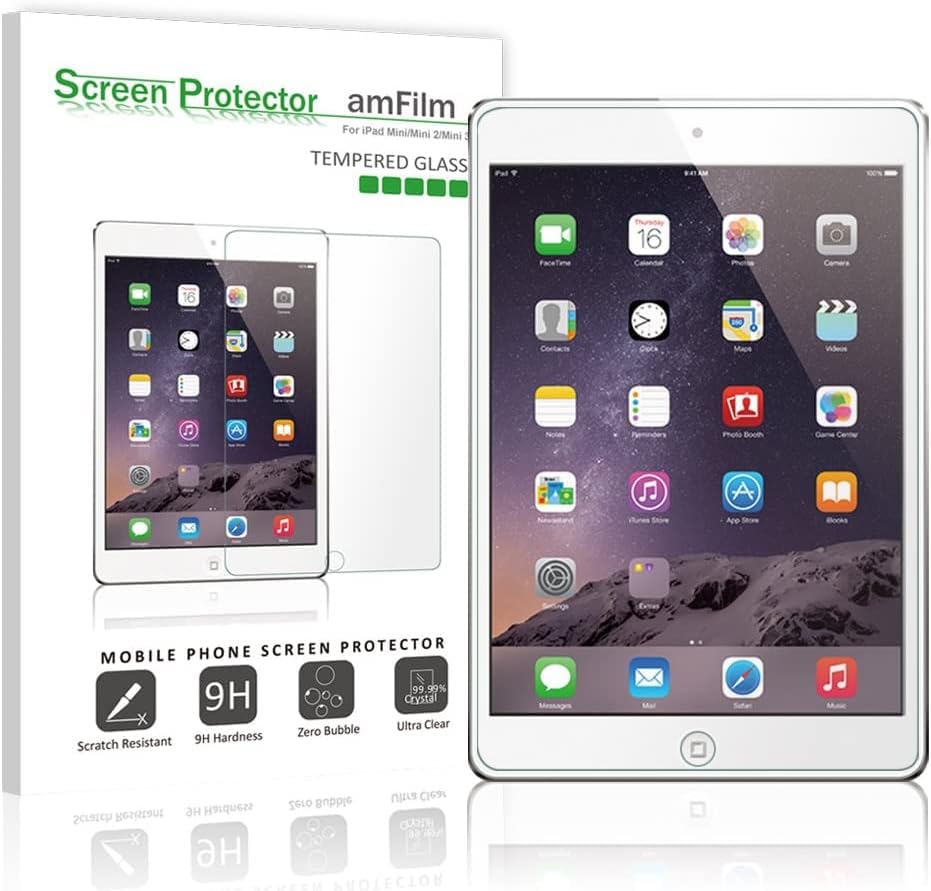 amFilm Glass Screen Protector for iPad Mini 1, 2, 3 Tempered Glass