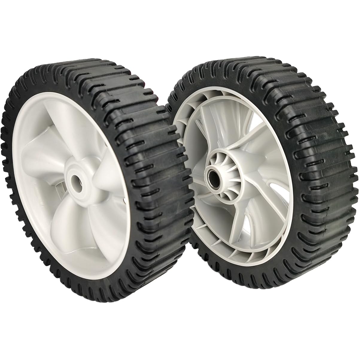Lot de 2 roues de tondeuse à gazon 7" Compatible MTD 734-04563 & 611-0414A Roues plastiques antidérapantes Montage facile