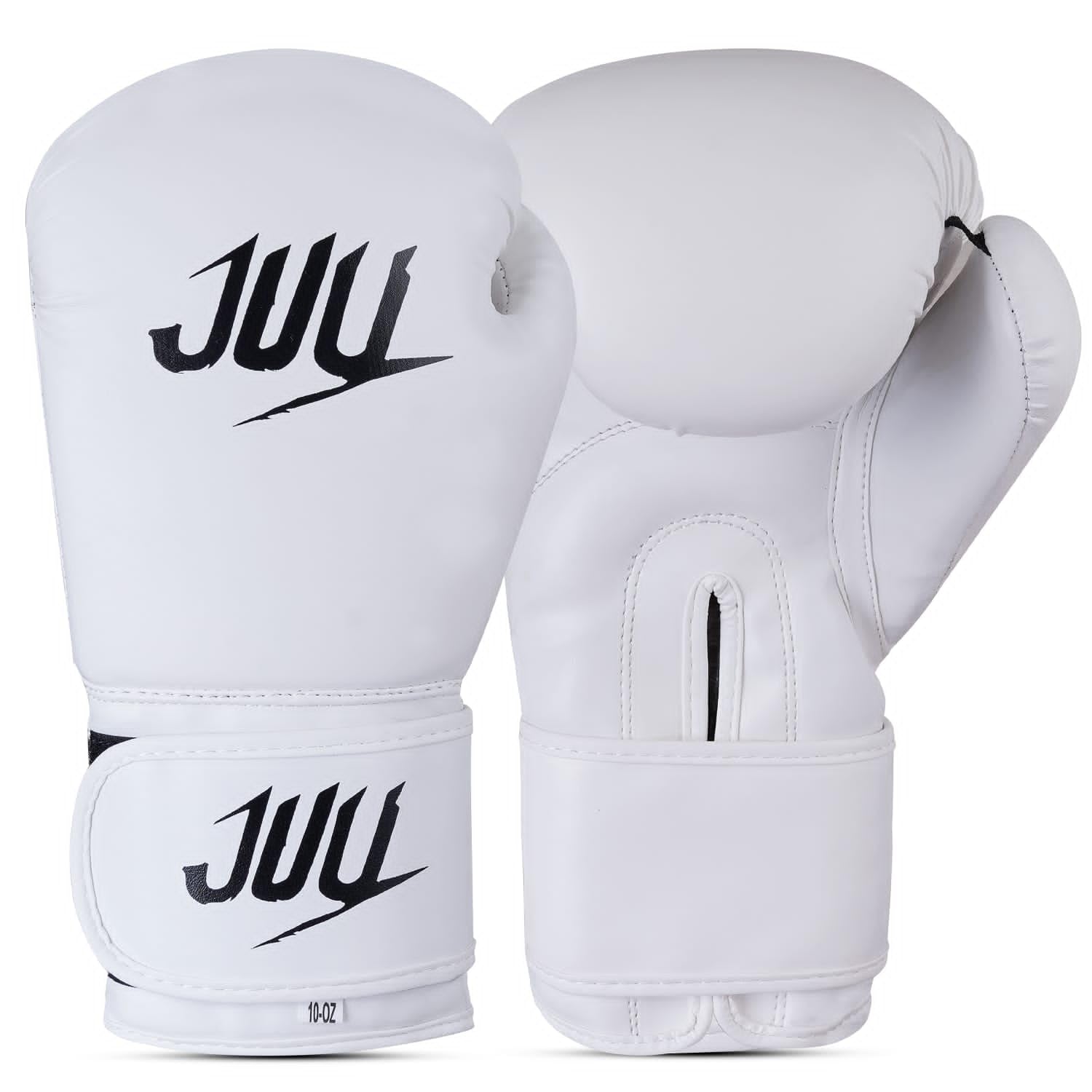 Juu Boxing Gloves for Men & Women Professional MMA Sparring Kickboxing Punch Bag Training Muay Thai Fighting (White, 16 OZ)