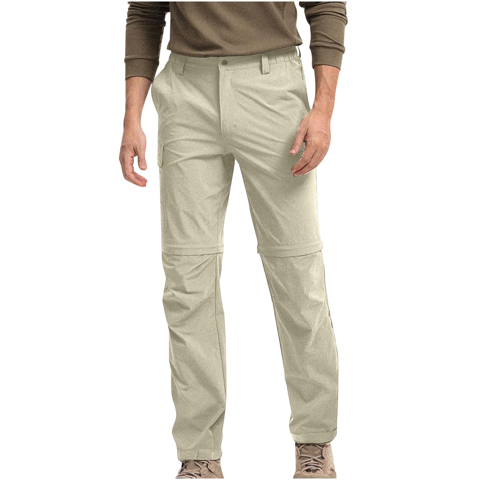 Pantalones de trekking para hombre con cremallera off, pantalones de senderismo para hombre, impermeables, resistentes al viento, desmontables, con bolsillos, pantalones de trabajo resistentes