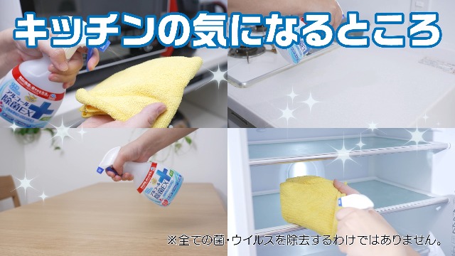 らくハピ アルコール除菌EX 無添加 アルコールスプレー キッチン用 除