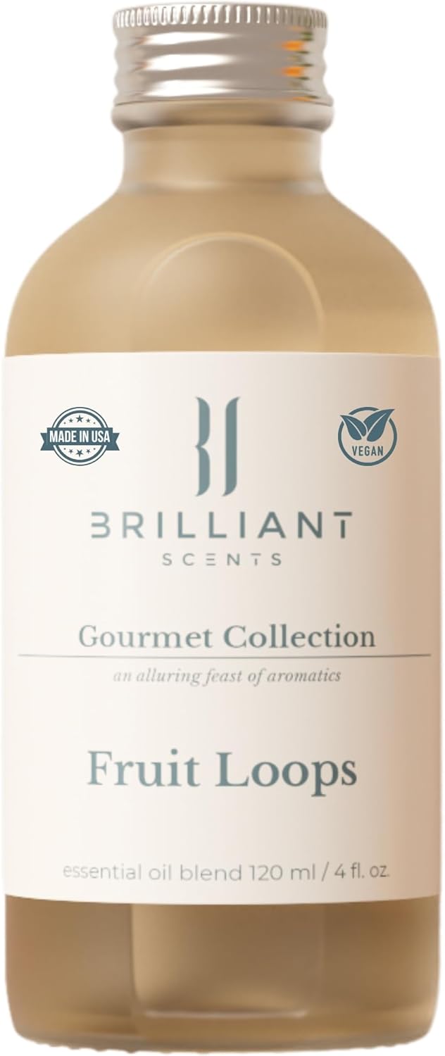 Brilliant Scents Fruit Loops Fragrance Oil 120ml - Premium Diffuser Oil for Home, Office, Hotels - Long Lasting, Plant-Based, Meets IFRA Standards, USA-Made - Citrus Cereal Scent