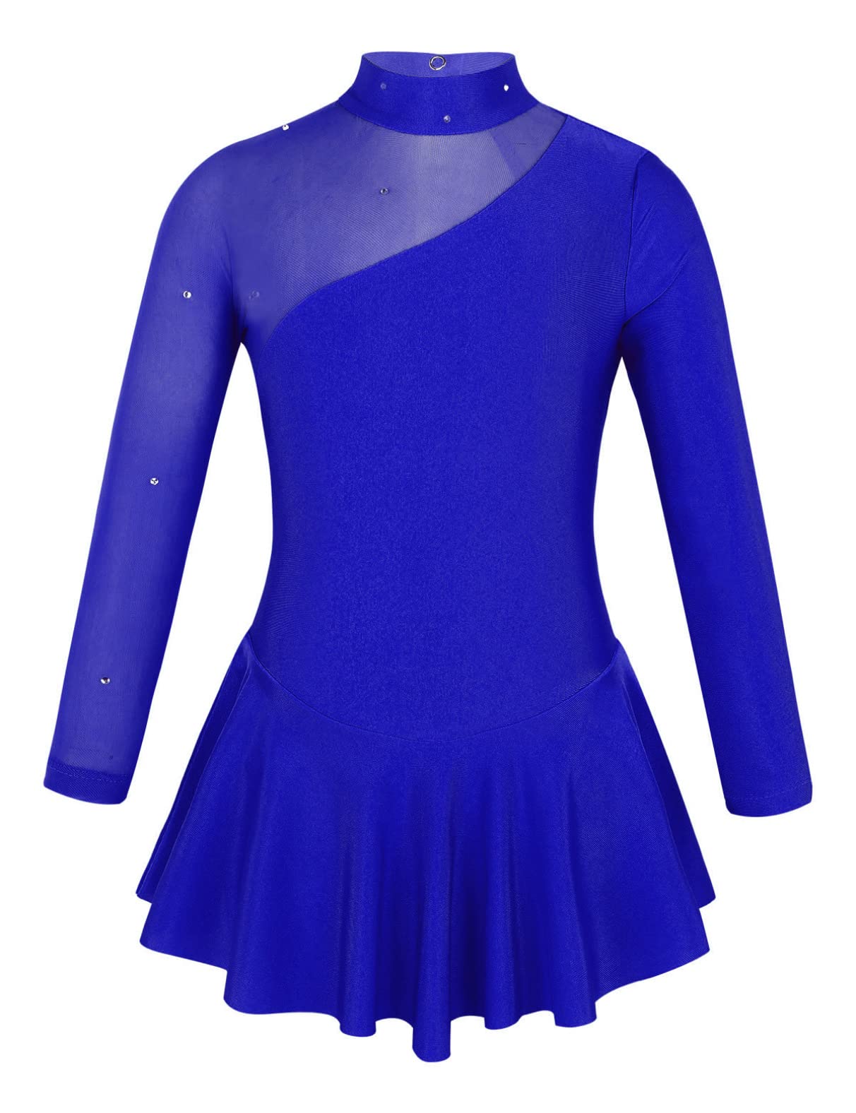 MSemis Vestido Patinaje de Manga Larga para Niña Leotardos de Danza Maillot con Falda Gimnasia Rítmica con Pedrería Brillante Disfraz de Bailarina 4-16 Años — view 28
