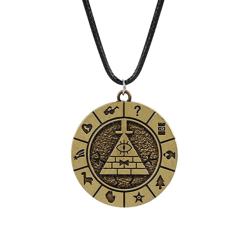 EIKOU Gravity Falls Dipper's Bill Cipher Necklace Pyramid Pendant Cosplay Costume Accessories