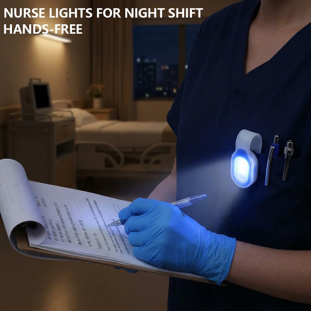 ALONEFIRE LED Flashlights Clip on Flashlight Night Safely Nursing Night Light Hands Free Strong Magnetic to Grip Clothing with a Keychain Flashlight for Walking Running Sports Outdoor Emergency