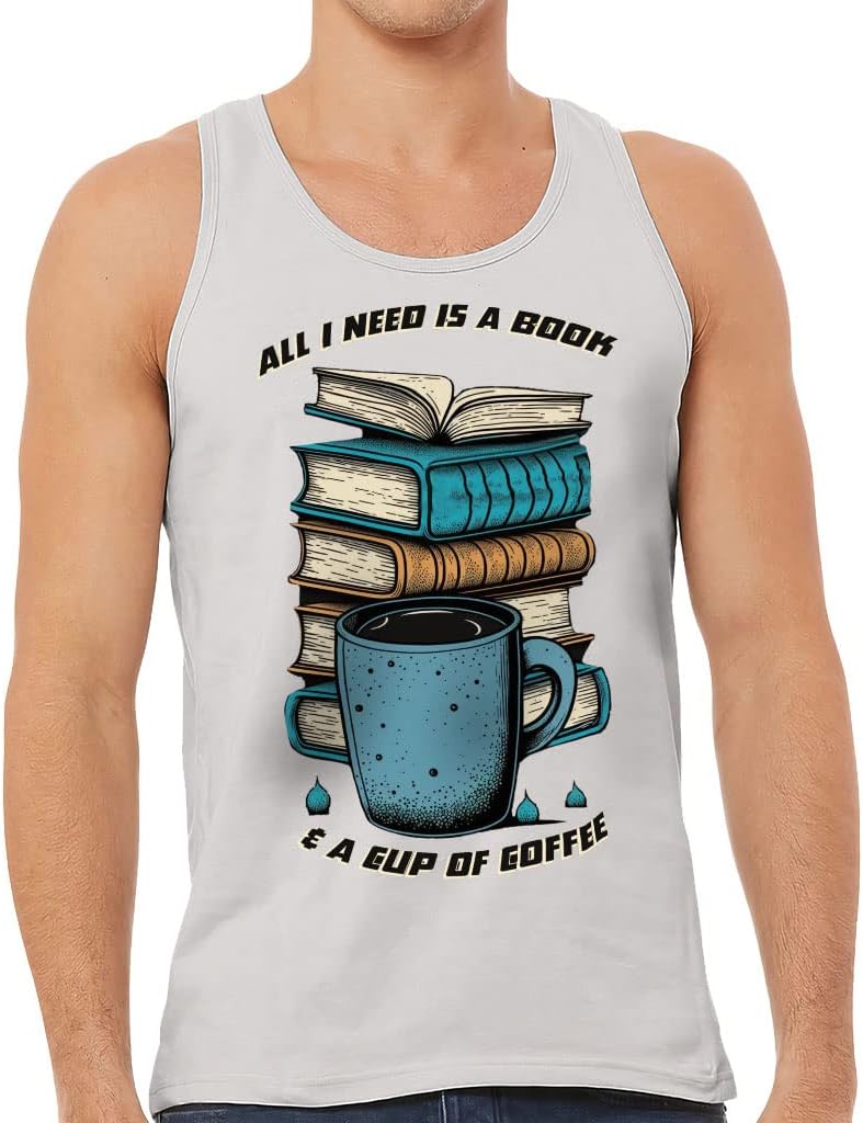 All I Need is a Book Tank - Print Workout Tank - Coffee Jersey Tank
