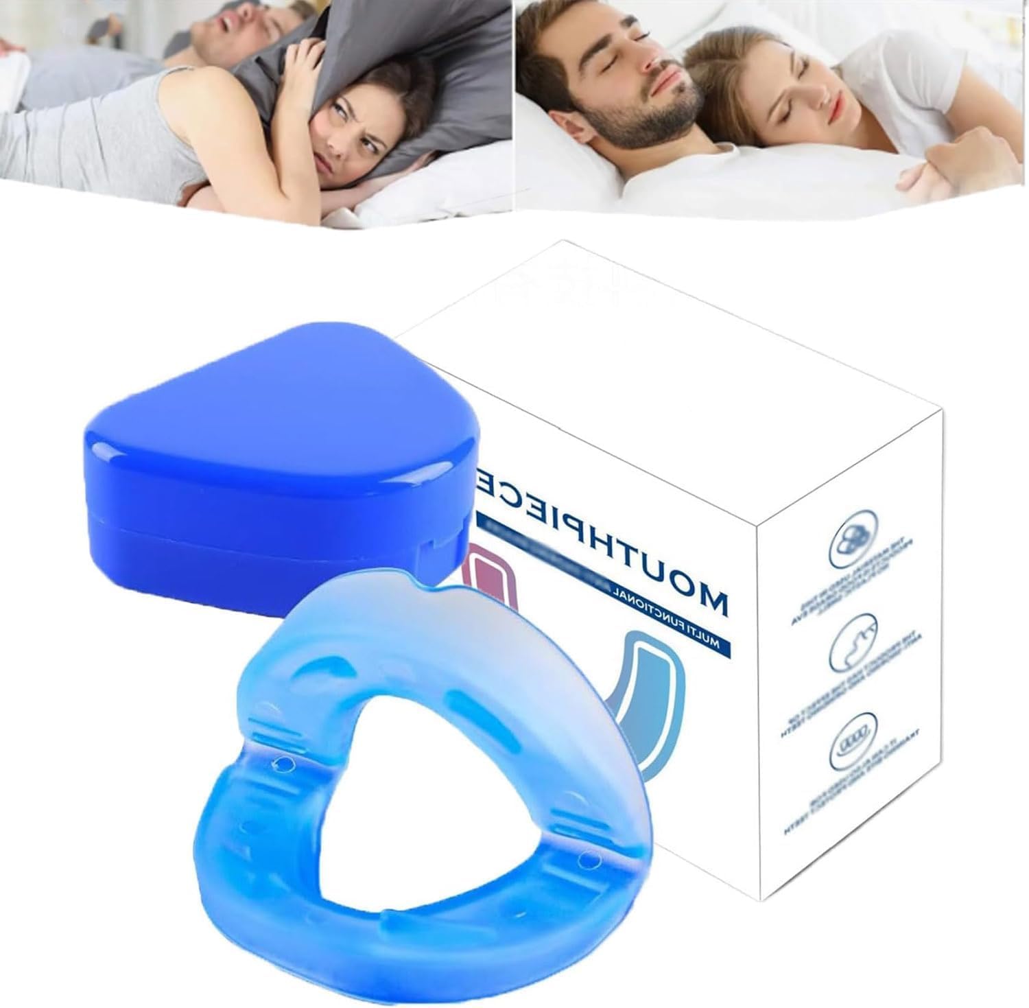 Honex Mouthpiece Universal Size for Men & Women, Silicone Material, Quiet, Safety (2SET)